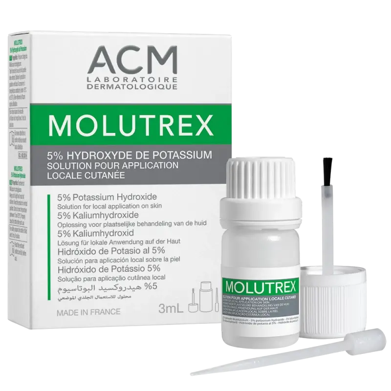 ACM MOLUTERX 5% HYDROXYDE DE POTASSIUM SOLUTION POUR APPLICATION 3ML