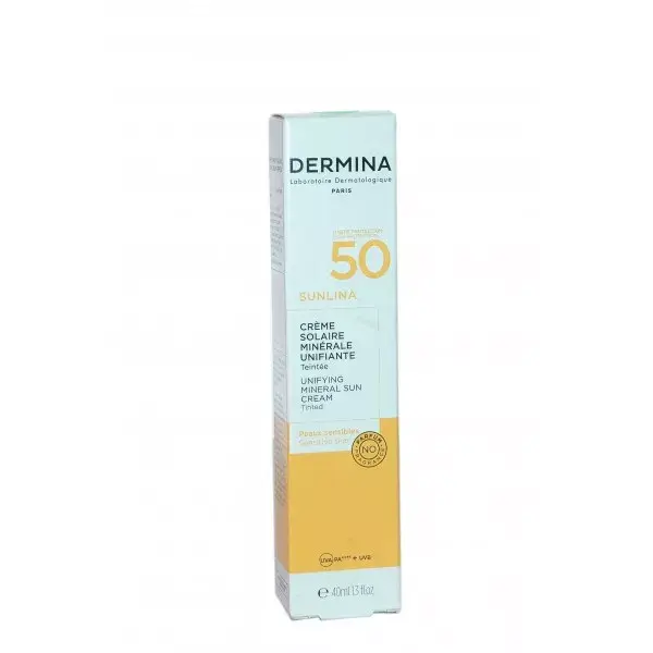 Dermina Sunlina Crème Solaire Minéral Unifiante SPF50 40ml