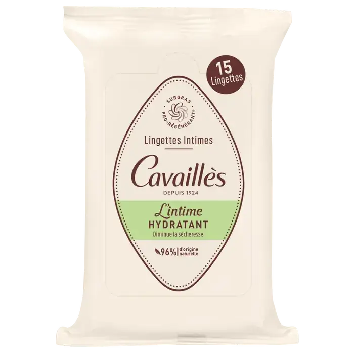 Rogé Cavaillès Lingettes Intimes Sécheresse Olivier Nourrissantes – 15 lingettes