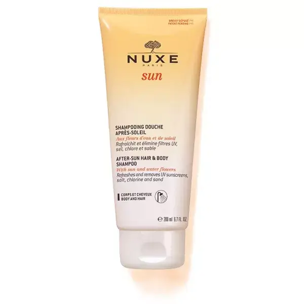 NUXE SUN Shampooing Douche Après Soleil 200ml - Rafraîchit et Elimine Filtres UV, Sel, Chlore et Sable
