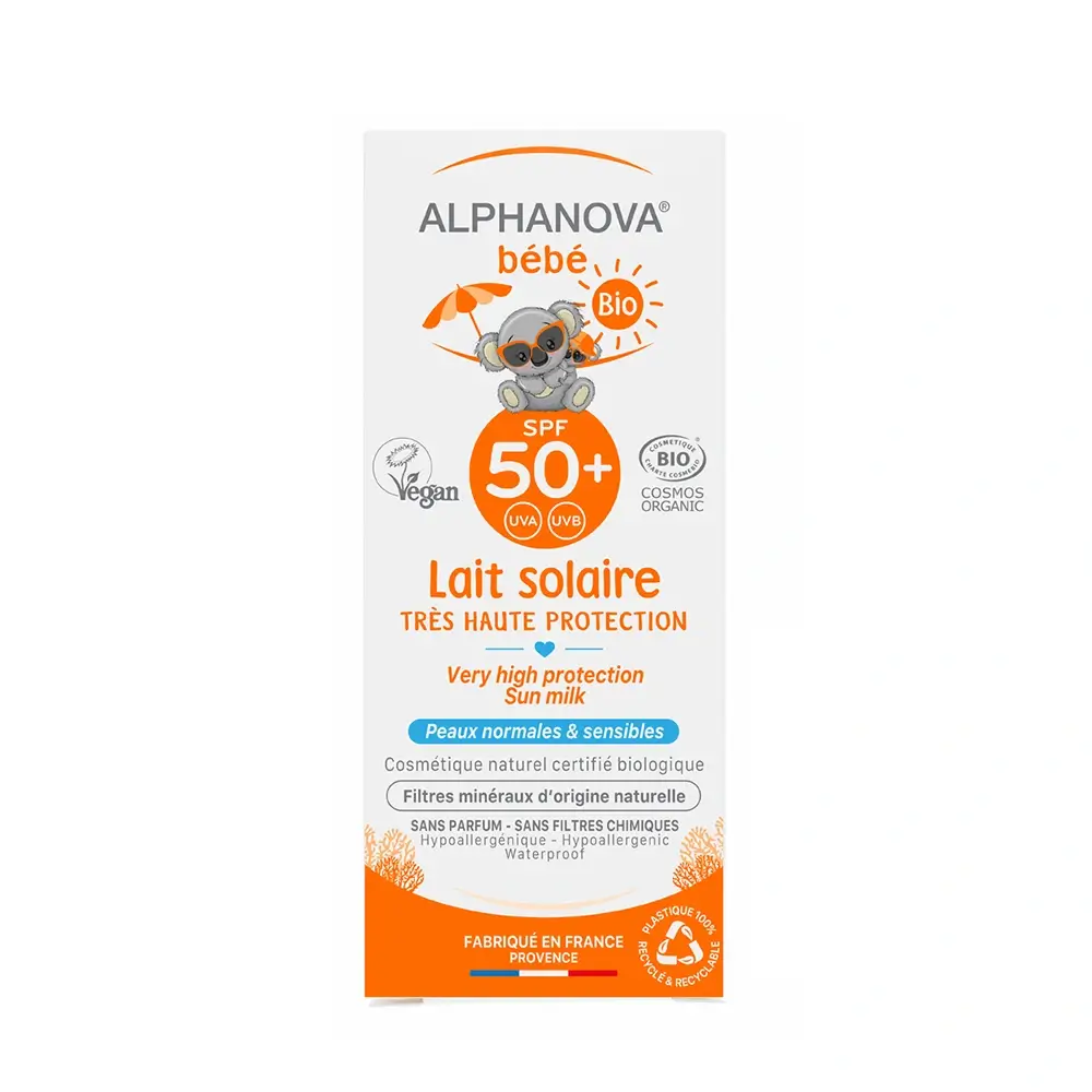 ALPHANOVA Crème solaire bébé certifiée bio SPF 50+ hypoallergénique