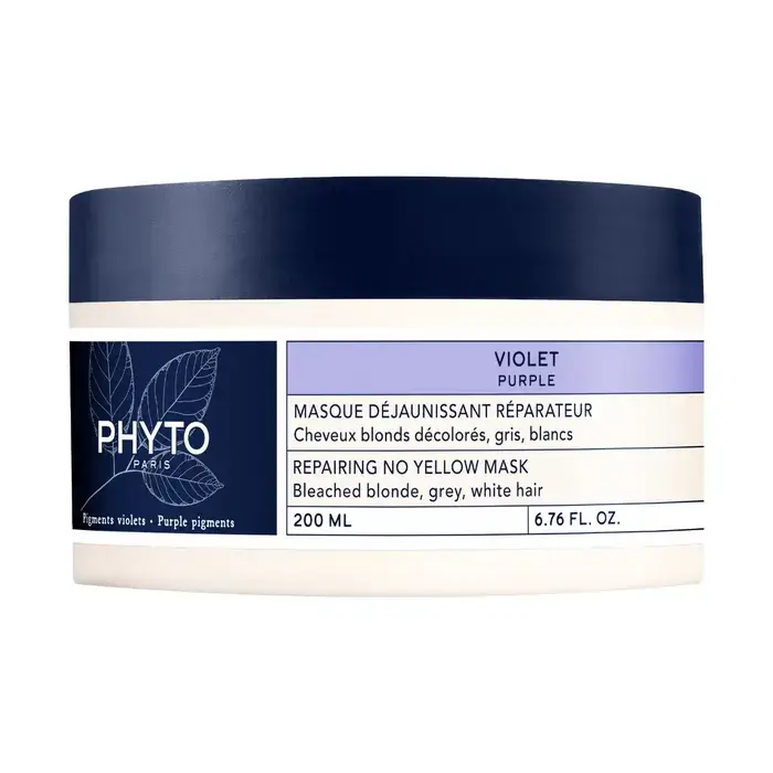 PHYTO VIOLET Masque Déjaunissant Réparateur 200ml - Cheveux Blonds Décolorés, Gris, Blancs