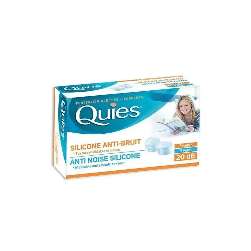 QUIES ANTI-BRUIT Protection Auditive Silicone Discrétion - Bte/3 Paires