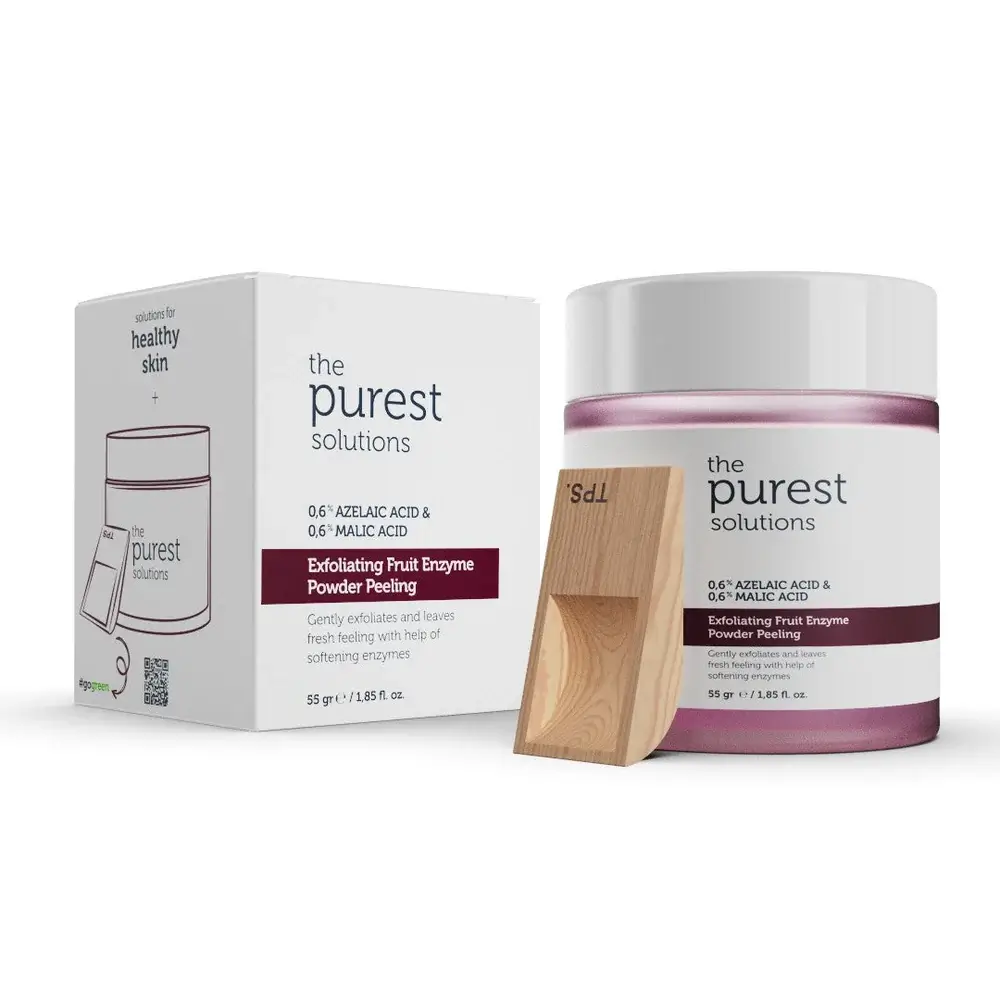 The Purest Solutions, Exfoliant à la poudre d'enzymes de fruits, 0,6 % d'acide azélaïque et 0,6 % d'acide malique, 55 g