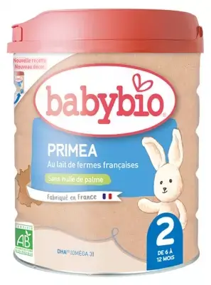 babybio-primea-2-p54778 Babybio Primea 2 au Lait de Fermes Françaises de 6 à 12 Mois Bio 800 g – Image 1