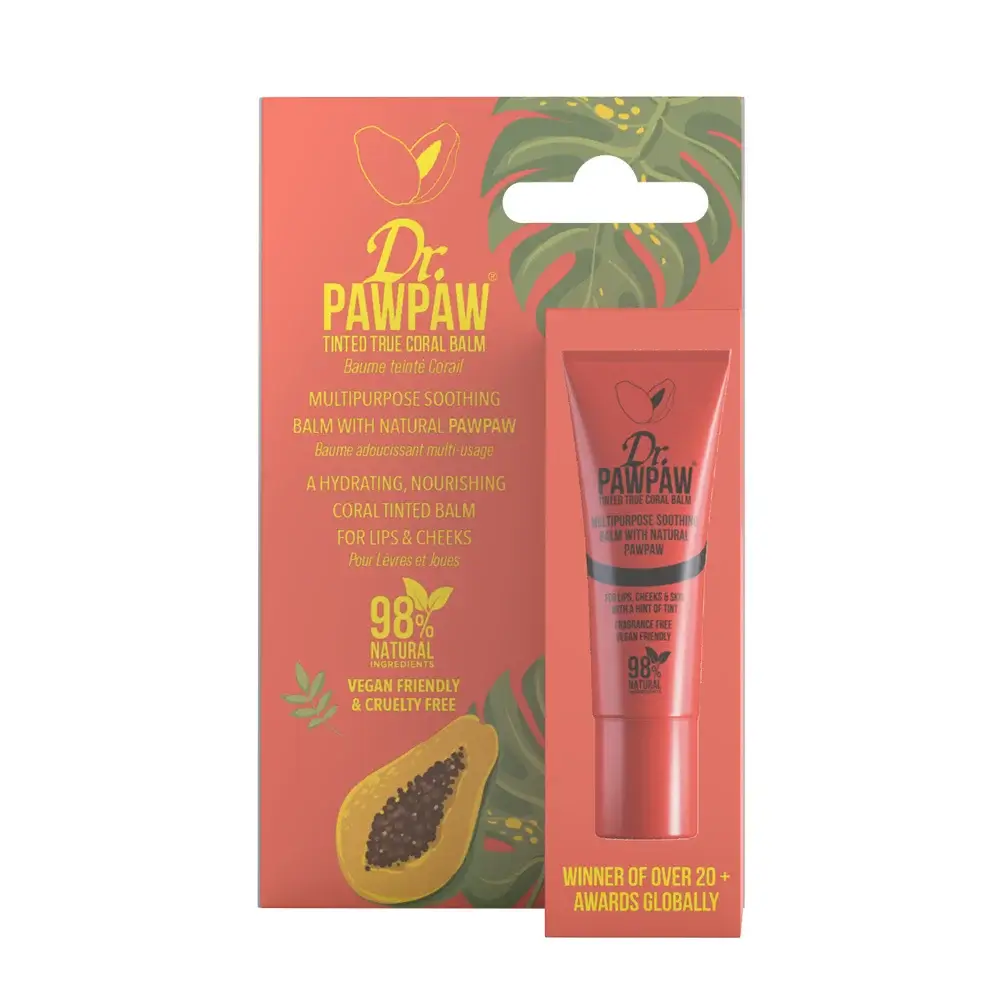 Dr. Pawpaw Tinted True Coral Baume Adoucissant Multi-usage Lèvres et Joues