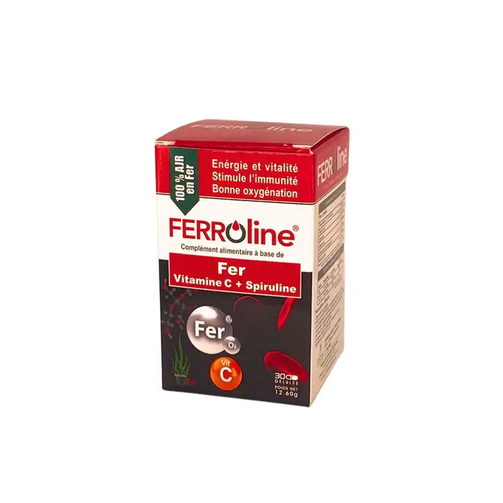 Ferroline-Fer-Vitamine-C-_Spiruline-30Gelules-Parapharmacie-Casablanca-Prix-Maroc_720x Ferroline Fer Vitamine C & Spiruline 30Gelules – Image 1