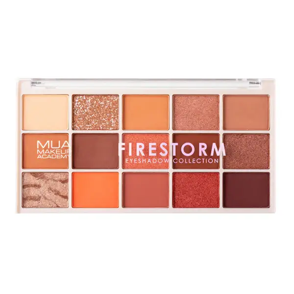 MUA 15 SHADE EYESHADOW PALETTE FIRESTORM 12 G
