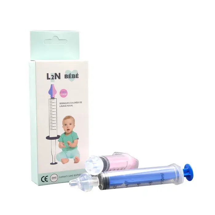 L2N Trading Seringues Colorées Bébé pour Lavage Nasal, 2 Seringues