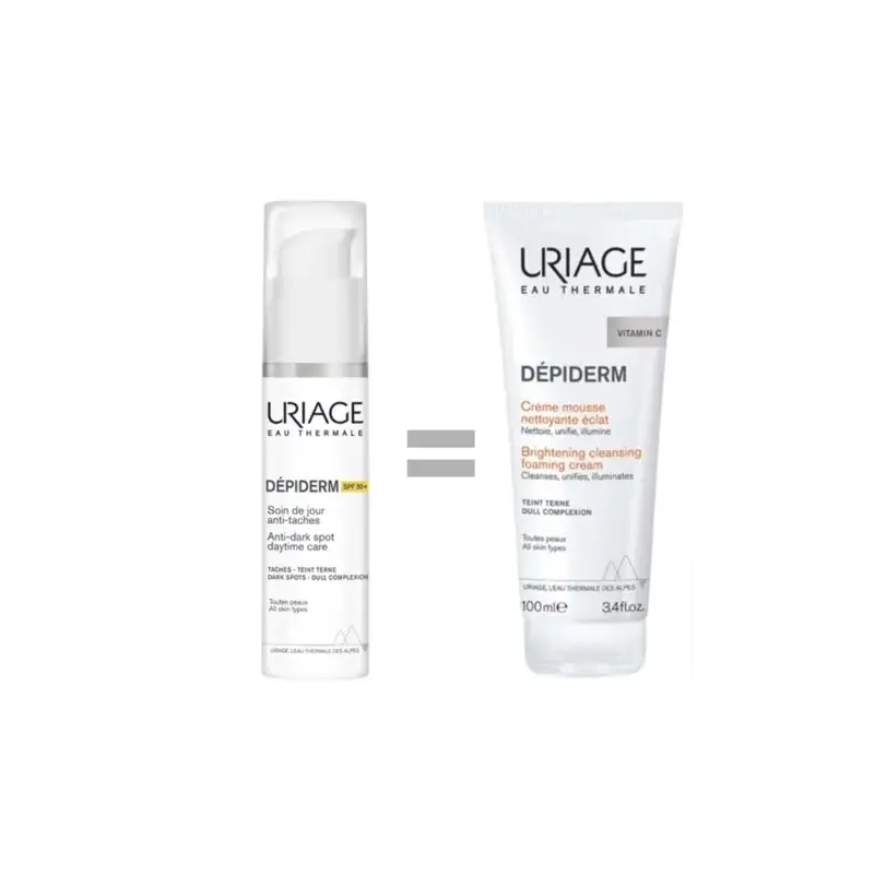 uriage-depiderm-spf-50-30ml-mousse-nettoyante-100-ml-offert – Image 1