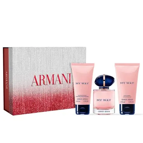 coffret-my-way-eau-de-parfum Armani MY WAY Coffret eau de parfum + lait parfumé hydratant + gel douche – Image 1
