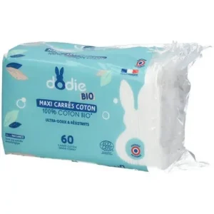 Dodie Maxi Carrés Coton BIO x60 3 en 1 : siège, visage et mains