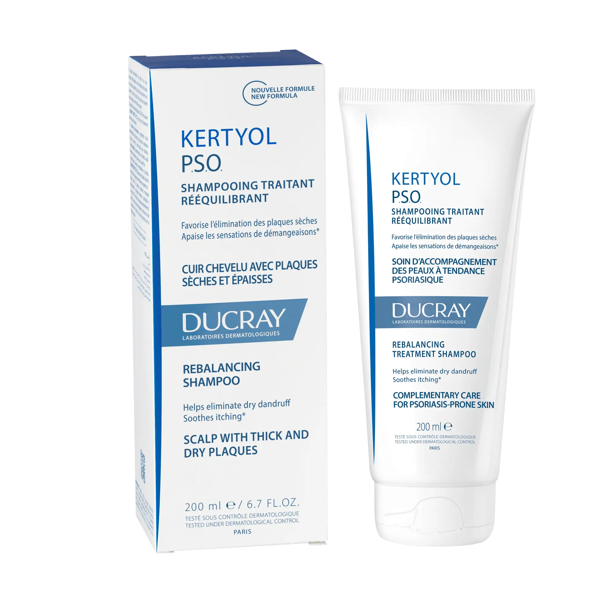 3282770205886-ducray-kertyol-pso-rebalancing-shampoo-front-and-outer-packaging-200ml DUCRAY Kertyol P.S.O. Shampooing traitant rééquilibrant /200 ML – Image 1