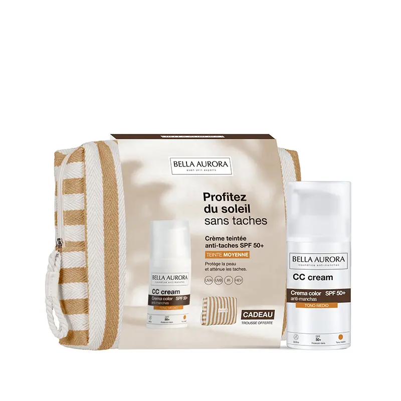 4 BELLA AURORA CC Cream MEDIUM+Trousse Coton Rayée – Image 1