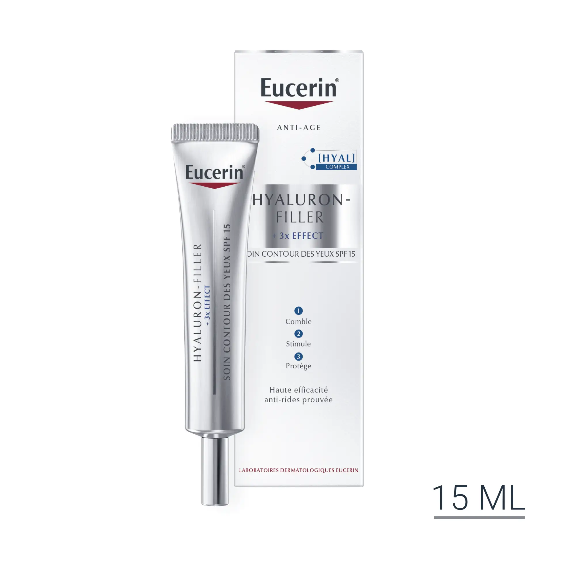 4005800294839HYALURONFILLER 3x EFFECT Contour des Yeux1 EUCERIN HYALURON-FILLER SOIN CONTOUR DES YEUX SPF 15 15ML+B13 – Image 1