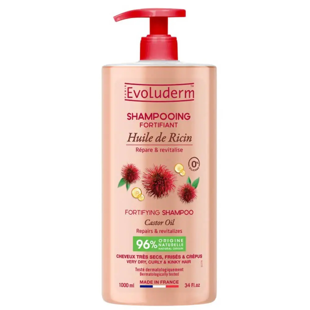 45192 Evoluderm - Shampoing Fortifiant Huile De Ricin- 1 L – Image 1
