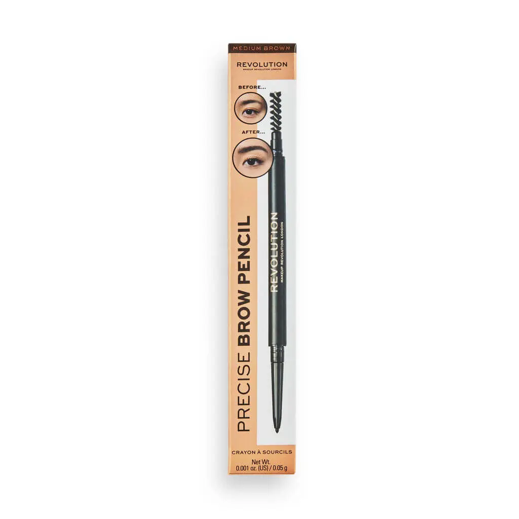 5057566082365 REVOLUTION PRECISE BROW PENCIL -MEDIUM BROWN – Image 1