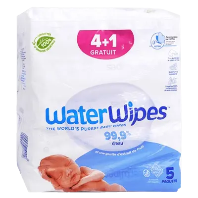 WaterWipes Lingettes Bebe Pack 5 Unités