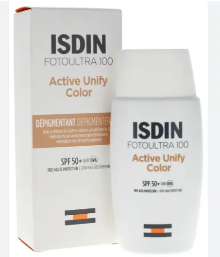 Capture d'écran 2025-10-14 174828 ISDIN FOTO ULTRA 100 ISDIN ACTIVE UNIFY COLOR FUSION FLUID SPF50+ 50 ML – Image 1