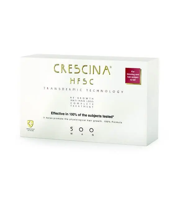 Crescina-HFSC-transdermic-complet-500 CRESCINA HFSC TRANSDERMIC COMPLETE TREATMENT 500 MAN 10+10*3.5ML MA00817 – Image 1