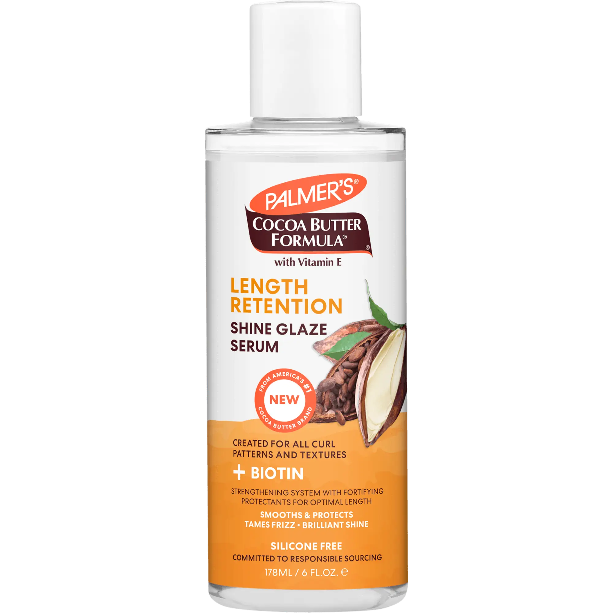 PALMER_S_CocoaButterFormulaLengthRetentionShineGlazeSerum Sérum haute brillance pour boucles CACAO & BIOTINE 178ml (Shine Glaze – Image 1