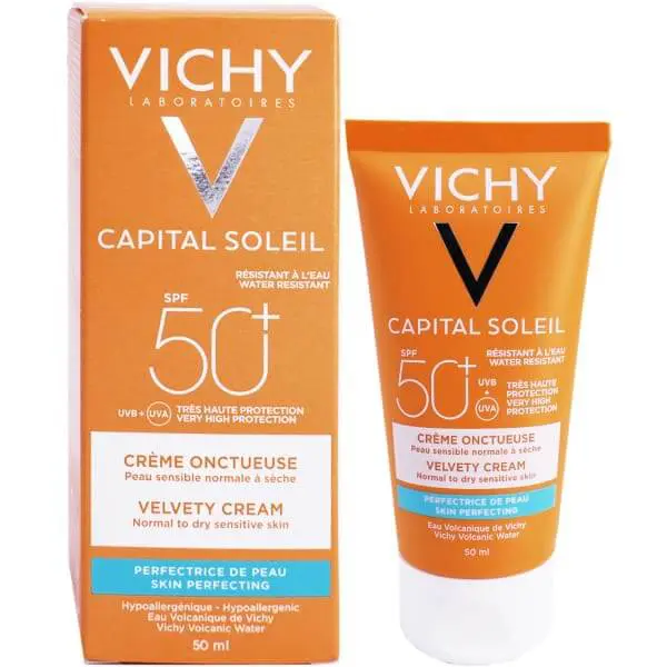 VICHY-Capital-Soleil-creme-onctueuse-SPF-50-50Ml Vichy Capital Soleil Crème Onctueuse SPF50+ Peau Sensible Normale à Sèche | 50ml – Image 1