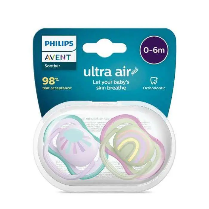 AVENT SUCETTE ULTRA AIR 0-6 MOIS PACK DE 2 ORTHODONTIC