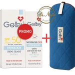 Pack Promo Galby Hydraskin – Crème Solaire SPF 50 Invisible + Crème Contour des Yeux 3 en 1 avec Trousse Offerte