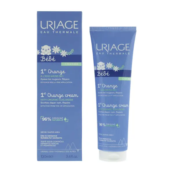 change-cream-with-organic-edelweiss-uriage-1ers-soins-bebe-100-ml URIAGE BEBE 1ER CHANGE A L'EDELWEISS BIO 100ML – Image 1