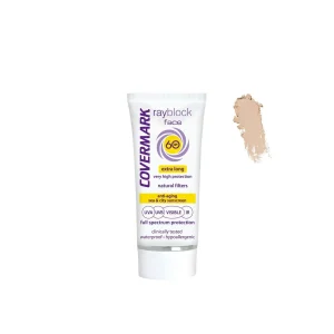 Covermark Rayblock Face Tinted Cream Anti-Aging Sunscreen SPF60 Soft Brown 50ml