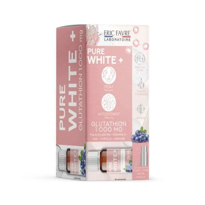 eric-favre-shot-pure-white-glutathion-1000-mg-boite-de-10 ERIC FAVRE SHOT PURE WHITE + GLUTATHION 1000 MG BOITE DE 10 – Image 1