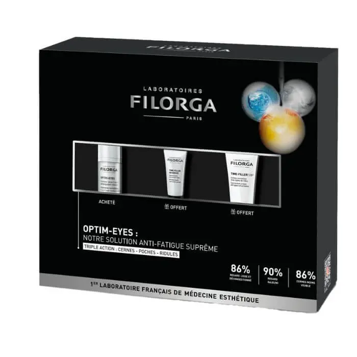 FILORGA COFFRET OPTIM EYES CONTOUR DES YEUX 3 EN 1- 15 ML+ TIME FILLER INTENSIVE 7ML+TIME FILLER5XP OFFERTS