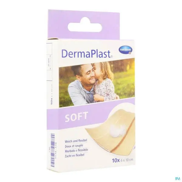 hartmann-dermaplast-soft-6-x-10-cm-10 HARTMANN DERMAPLAST PANSEMENT SOFT 20x 19x72mm – Image 1