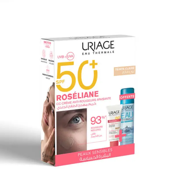 image_1024 (2) URIAGE ROSÉLIANE CC CREAM SPF50 TEINTE CLAIRE + EAU THERMALE 50ML OFFERTE – Image 1