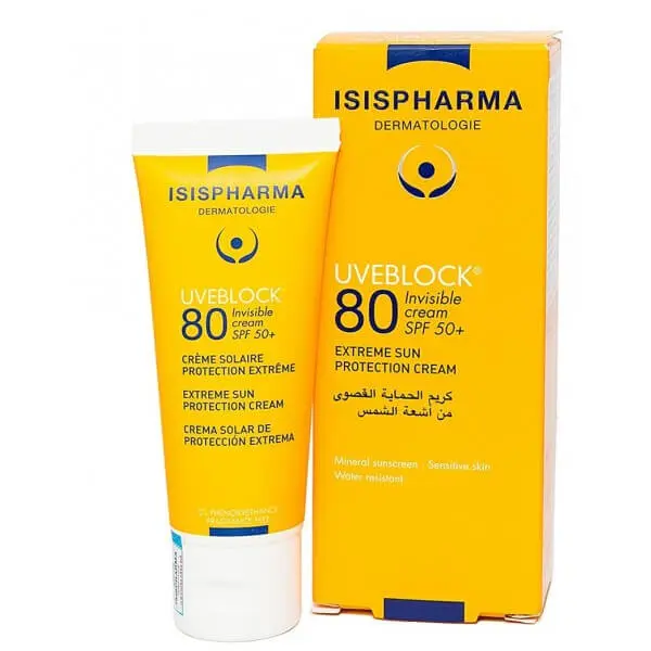 isispharma-uveblock-80-creme-invisible-40-ml ISISPHARMA Uveblock 80 crème Invisible 40ml – Image 1