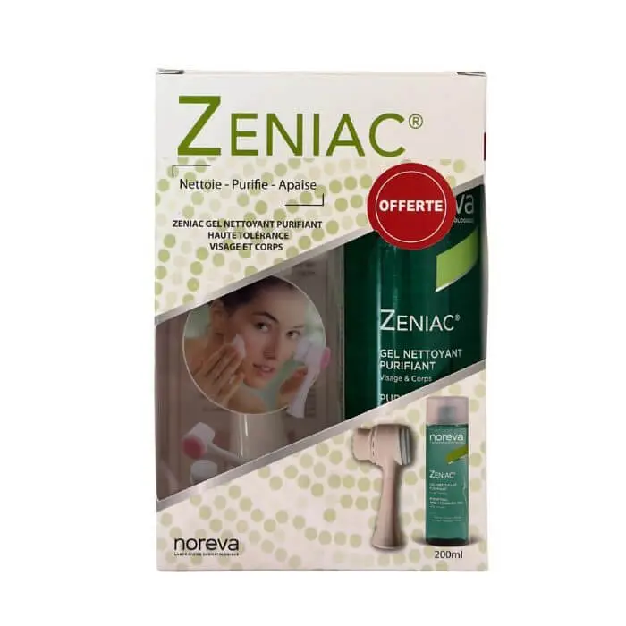 noreva-pack-zeniac-gel-nettoyant-purifiant-200ml-haute-tolerance-visage-et-corps-200ml-brosse-de-nettoyage-offerte NOREVA PACK ZENIAC GEL NETTOYANT PURIFIANT 200ML HAUTE TOLERANCE VISAGE ET CORPS 200ML + BROSSE DE NETTOYAGE OFFERTE – Image 1