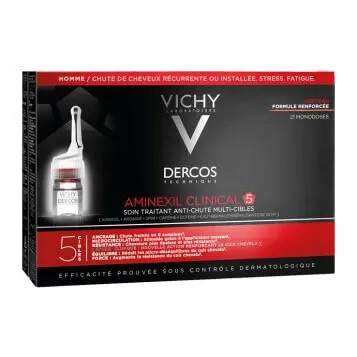 vichy-dercos-homme-aminexil-clinical-5-soin-traitant-anti-chute-cibles-21-monodoses-3337875522748 VICHY DERCOS AMINEXIL CLINICAL 5 MEN 21 MONODOSES – Image 1